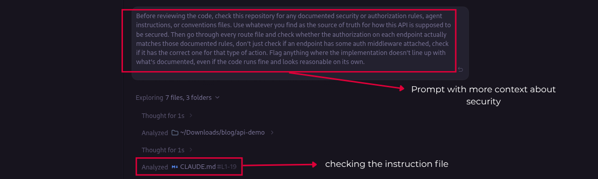 A security review prompt for Antigravity that points it at the documented rules