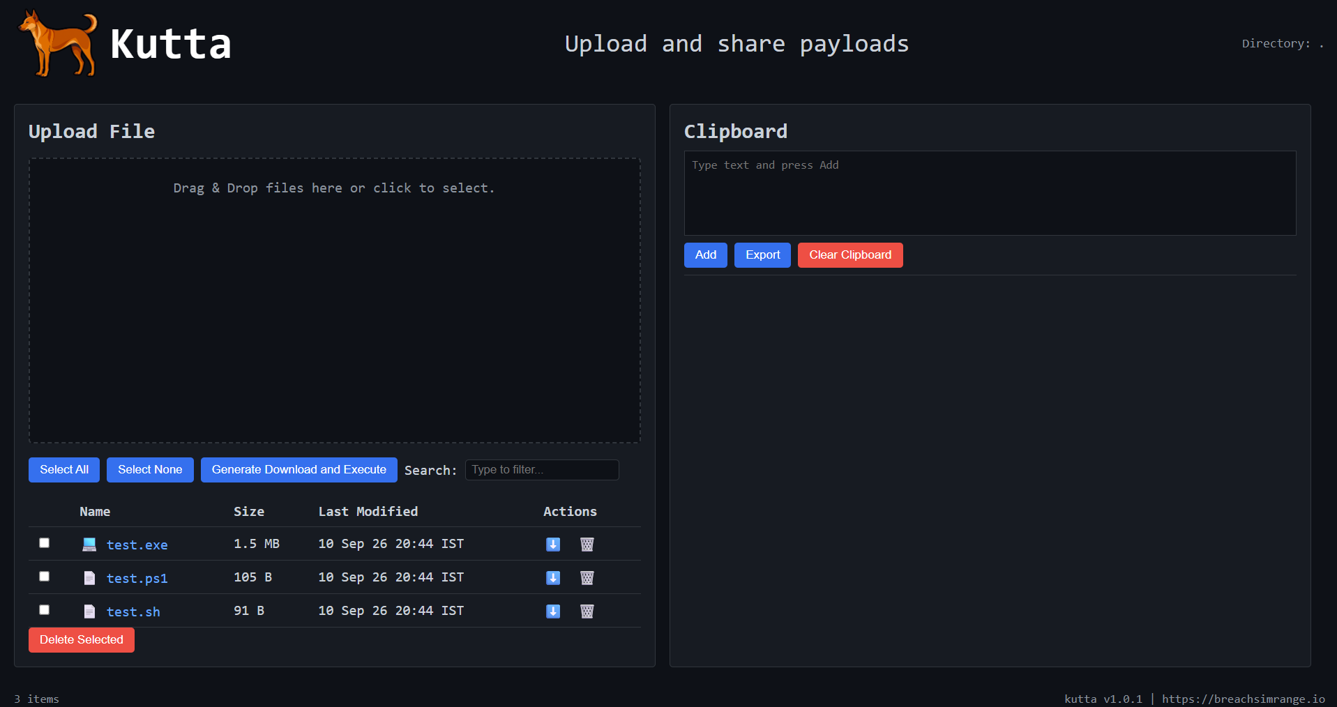 Uploaded Kutta test files