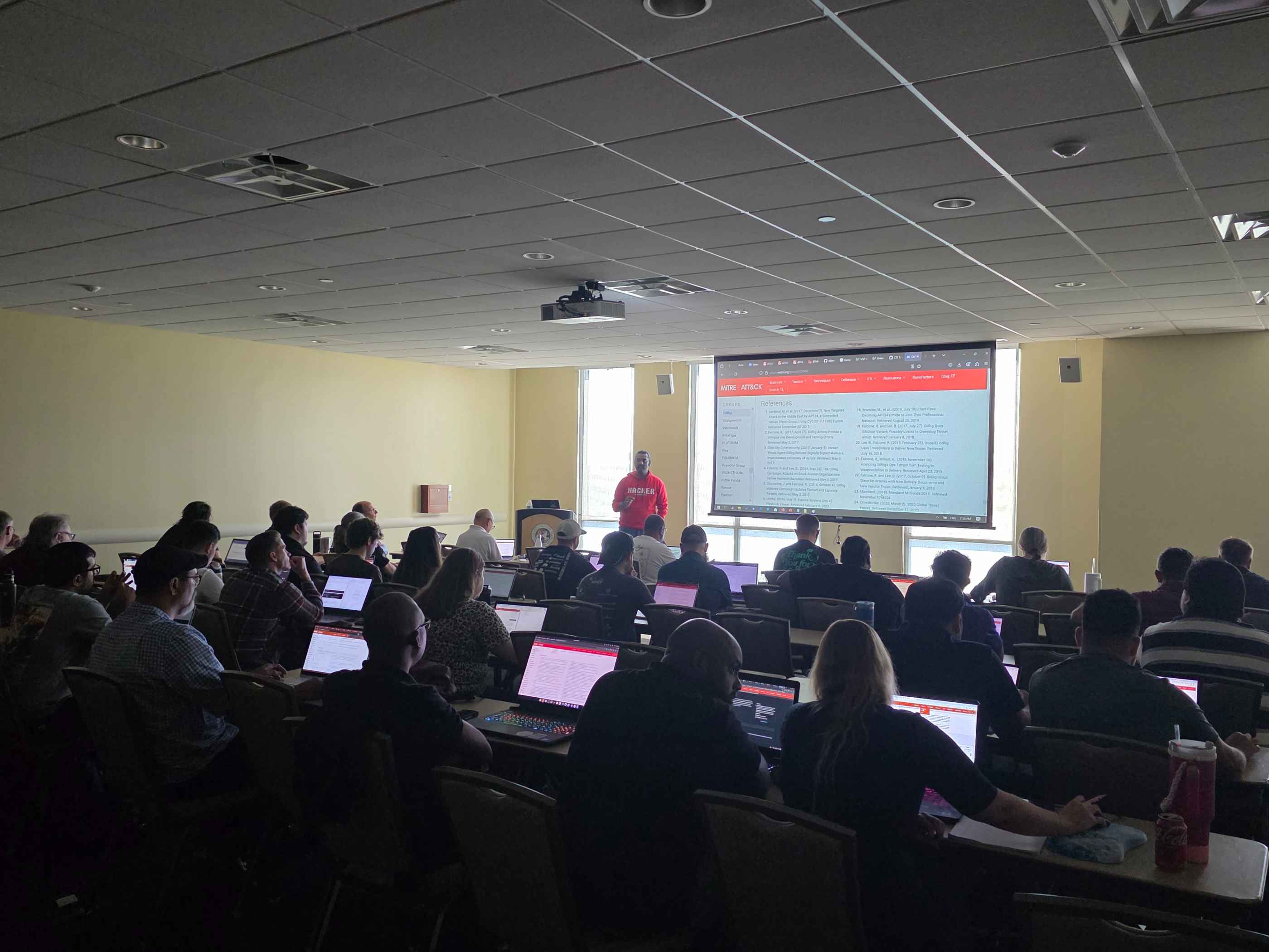 Abhijith B R leading the Threat and Adversary Emulation Essentials training at BSides Tampa 2025