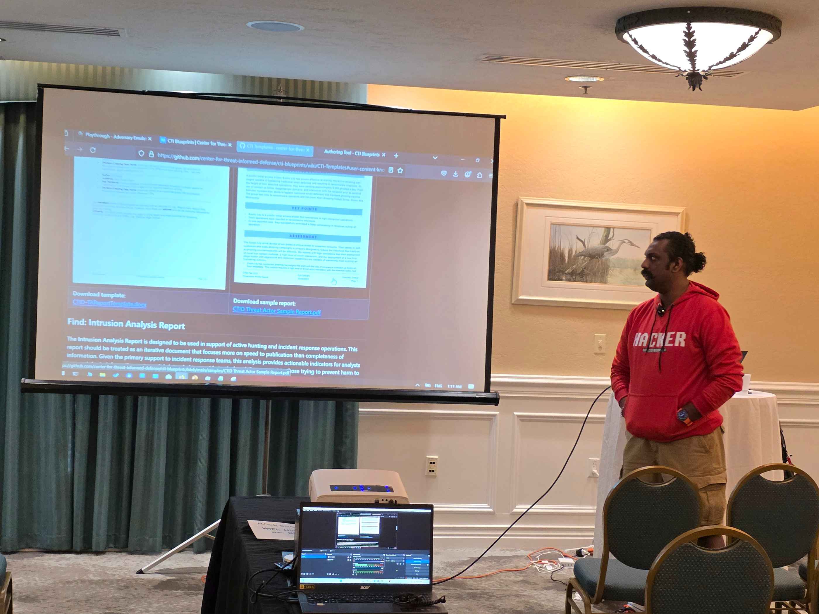 Abhijith B R leading the adversary emulation capabilities workshop at Hack Space Con 2025