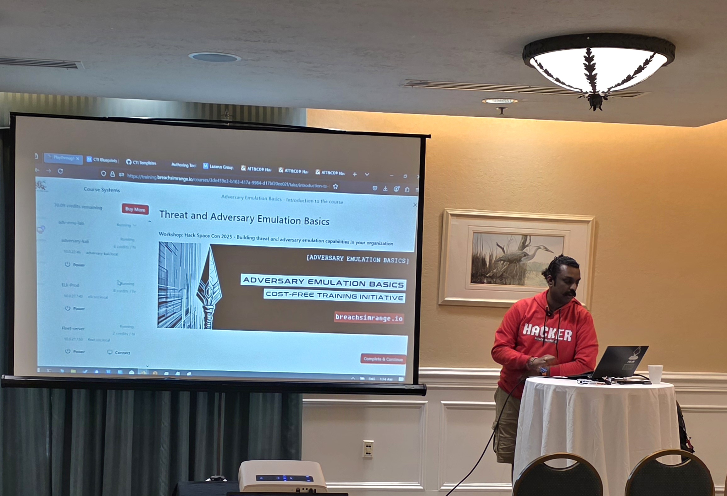 Building adversary emulation capabilities workshop at Hack Space Con 2025