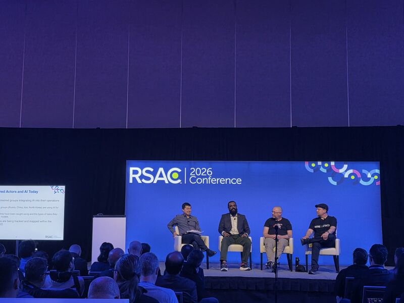 Abhijith B R on the AI and the New Offensive Playbook panel at RSAC 2026