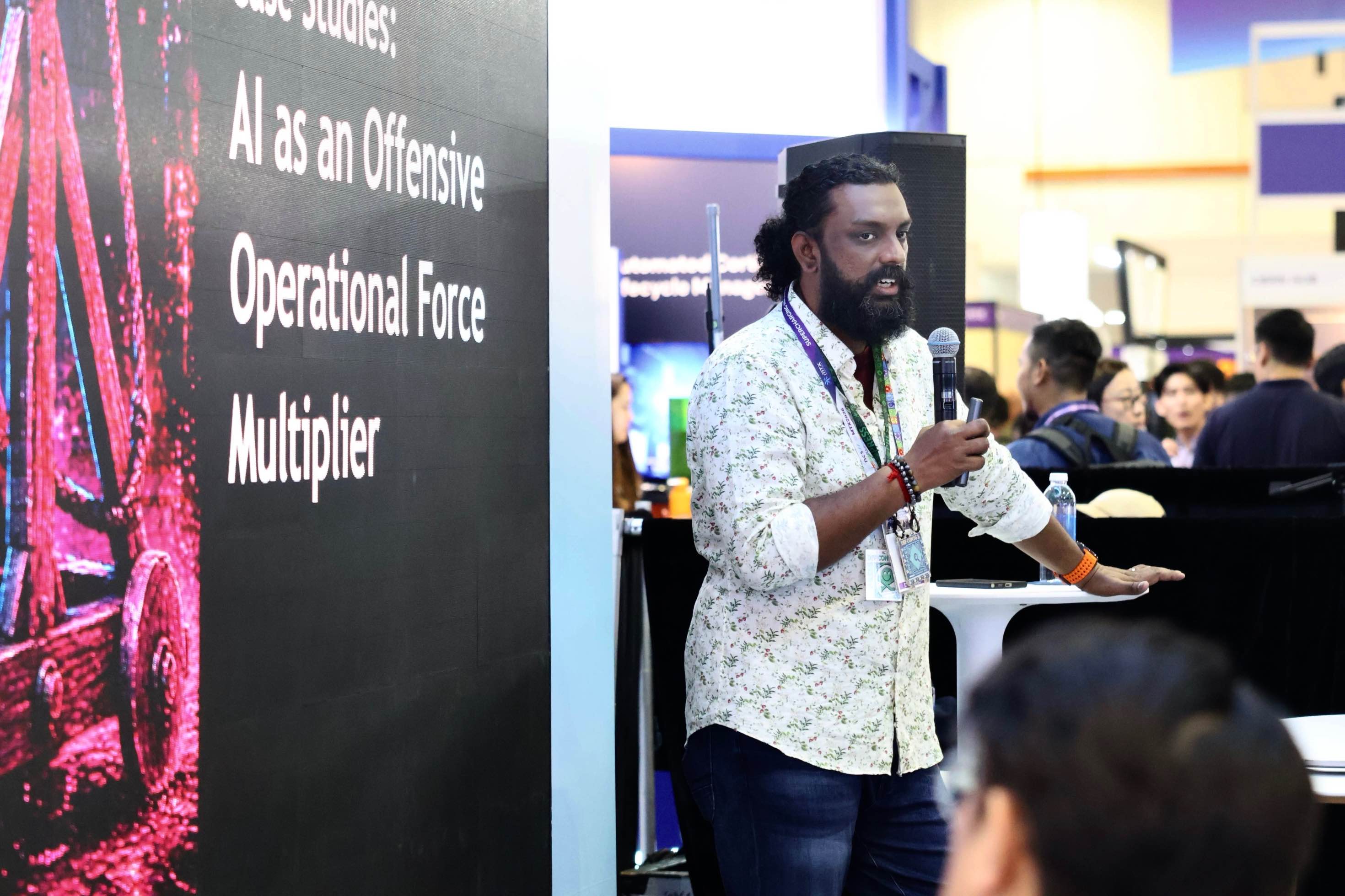 Abhijith B R lightning talk at Milipol TechX 2026
