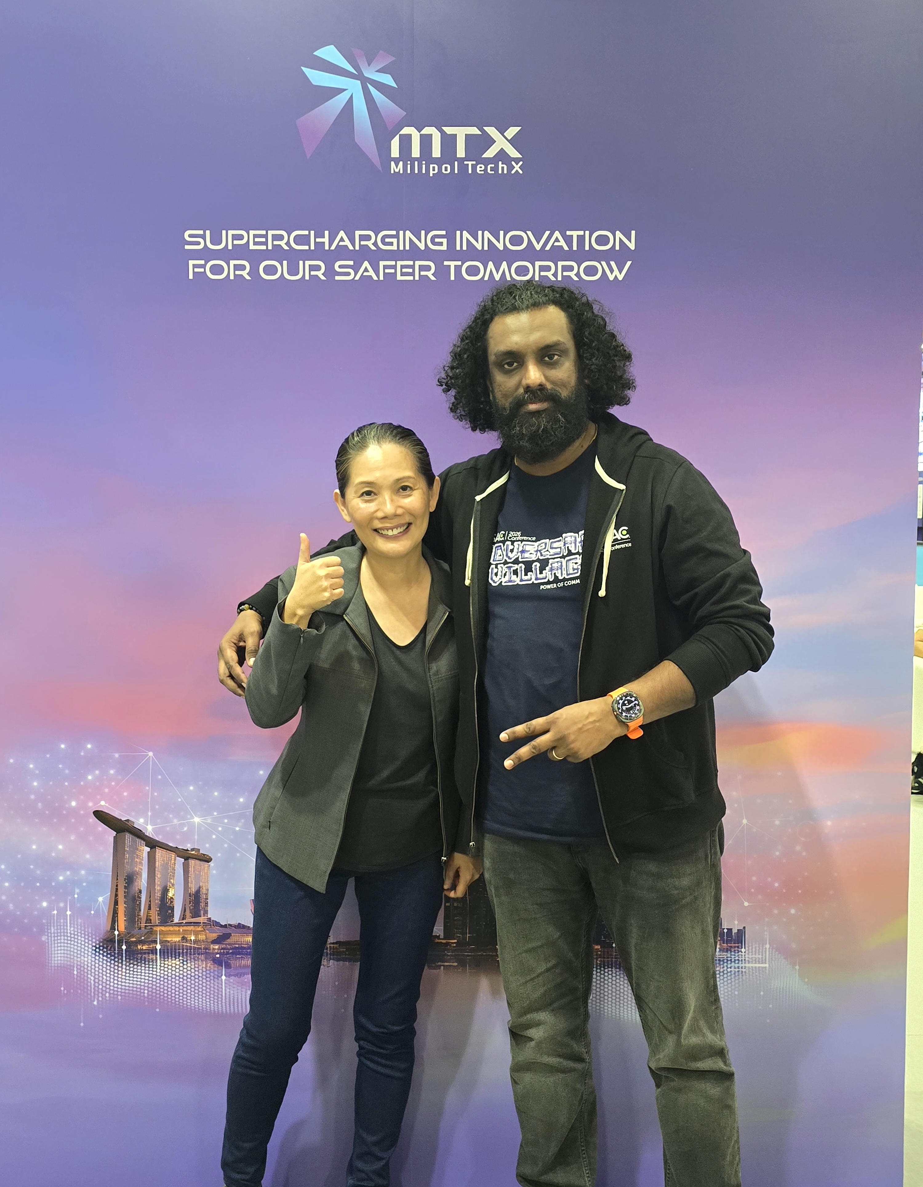 Abhijith B R with Jane Lo in Singapore, 2026