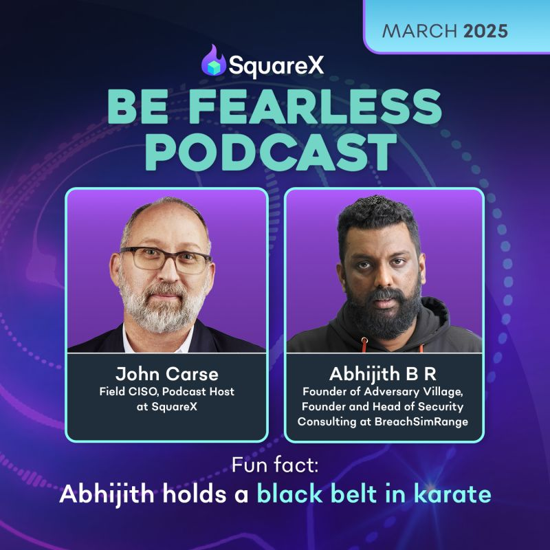 Abhijith B R and John Carse on the SquareX Be Fearless podcast